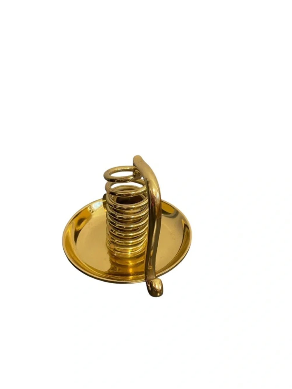 PartyLite Brass Spiral Spring Courting Candle Holder Gold Tone Taper - Picture 4 of 5